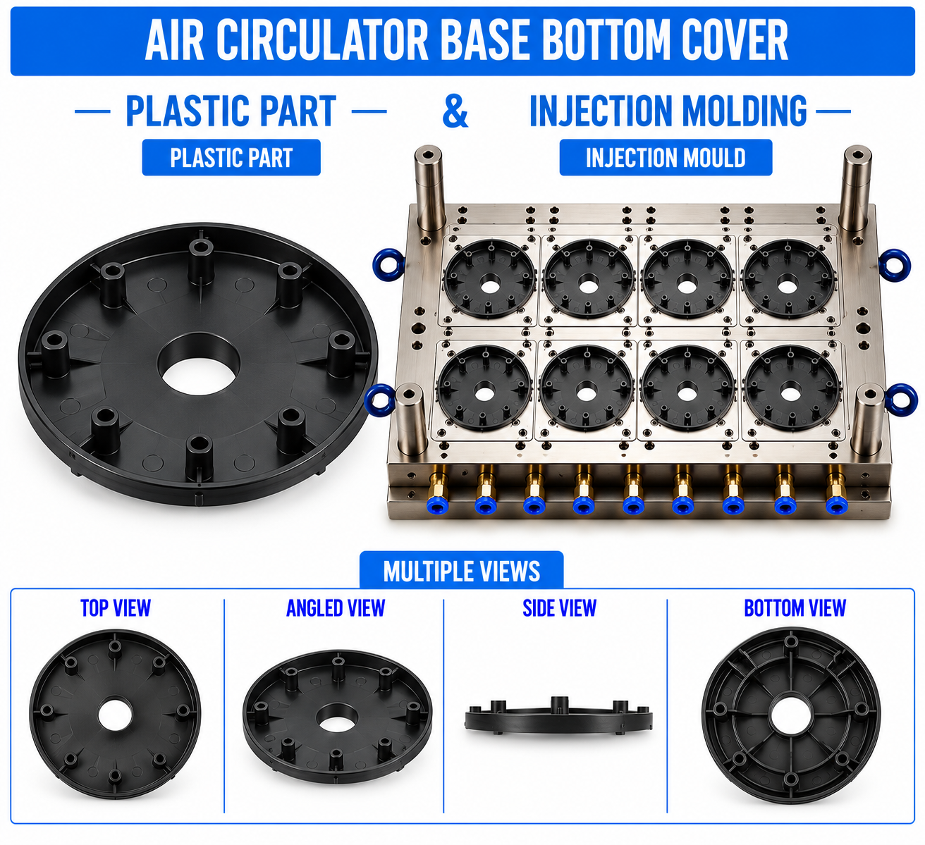 Air Circulator Plastic Base Bottom Cover Mould and Moulding Service